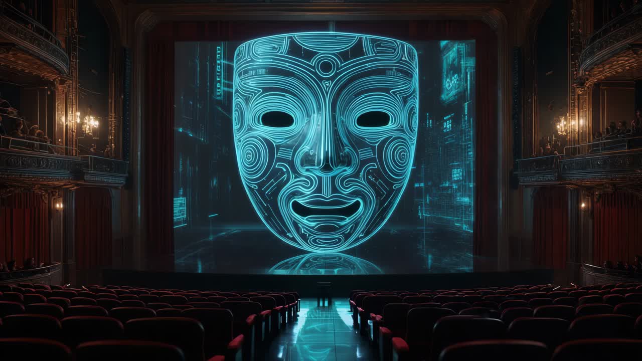 proyección de máscara digital en el escenario