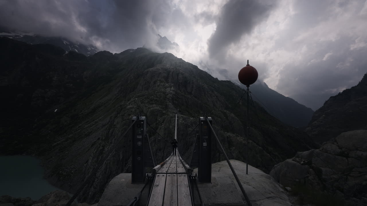 Suspension Bridge in the Swiss Alps