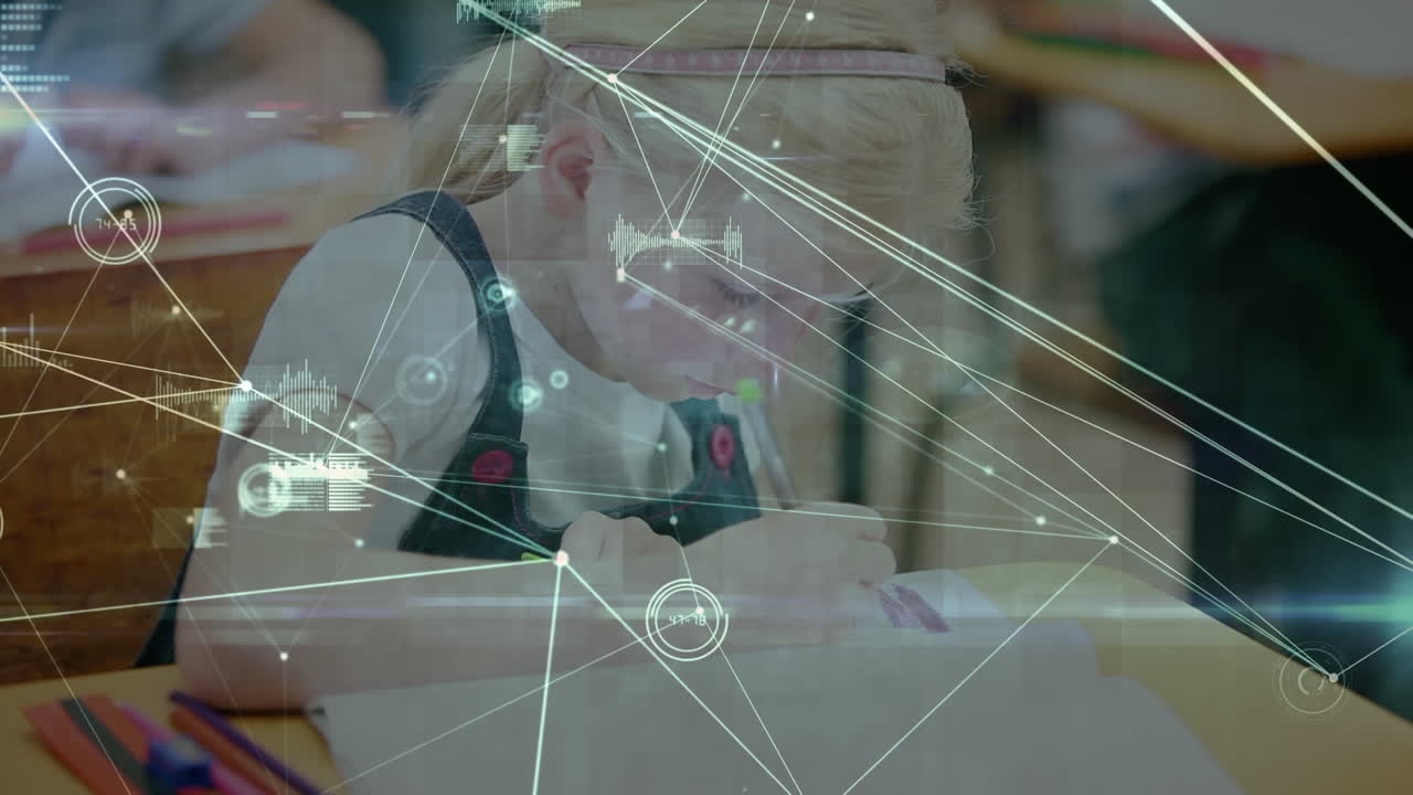 animación de la red de conexiones a través de la escritura de las escolares