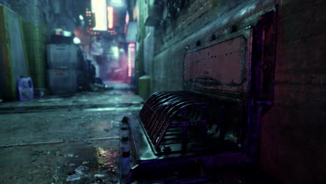 cyberpunk city alley