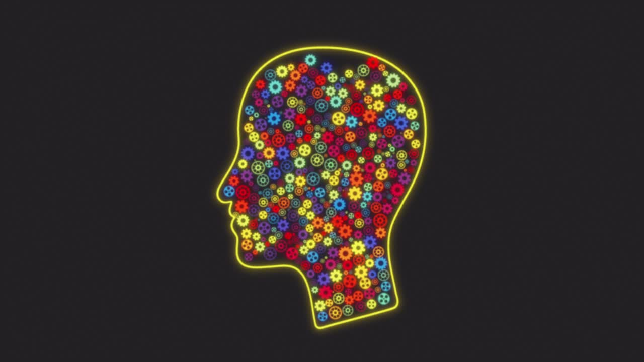 concepto de educación con cabeza y engranajes