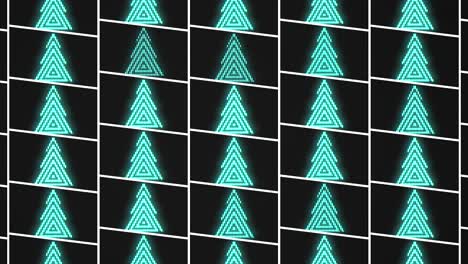 modern green christmas trees pattern with neon light