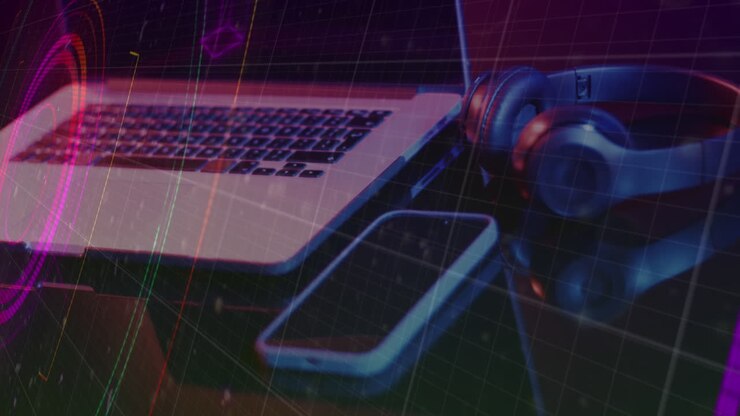 Animation of scope and data processing over video game computer equipment
