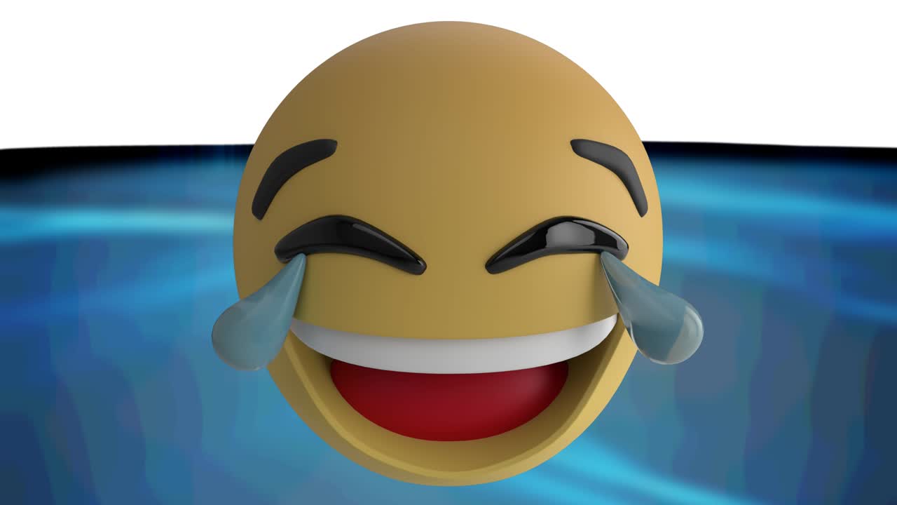 Animation of angry emoji icon on blue background