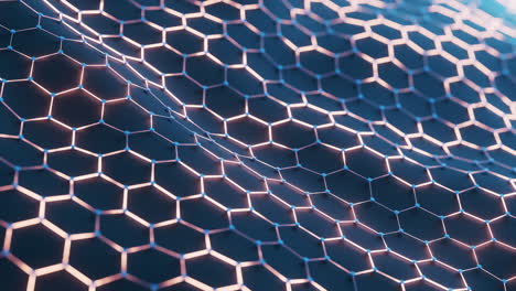 animación en bucle del fondo de la estructura hexagonal, renderización en 3d.