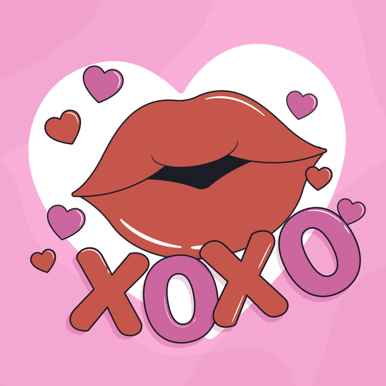 Illustrazione d'amore XOXO