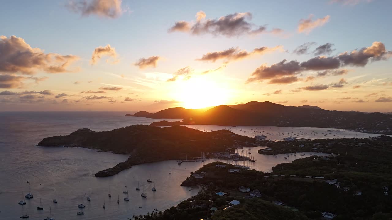 Antigua And Barbuda Caribbean Sunset View From Shirley Heights - Timelapse