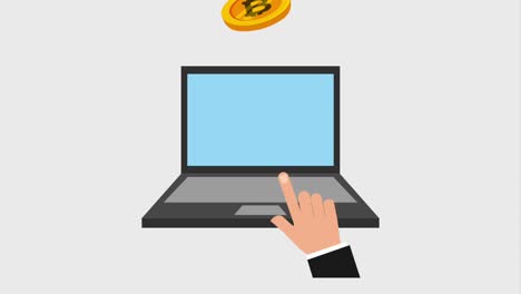 animación digital de la criptomoneda bitcoin