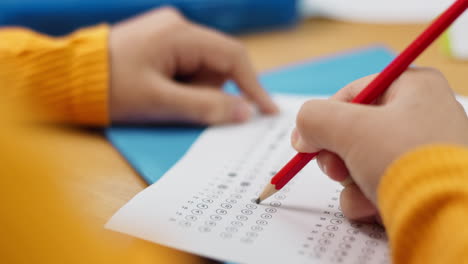 taking a multiple choice exam