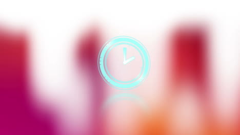 animation of clock moving fast on digital colorful background