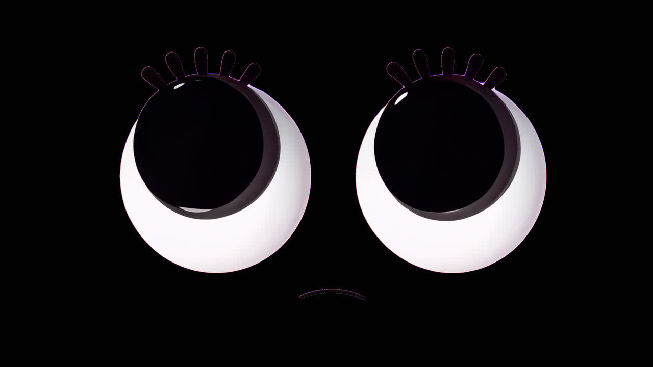 Cute googly eyes animation isolated asset, transparent 4K video, alpha channel, ProRes 4444