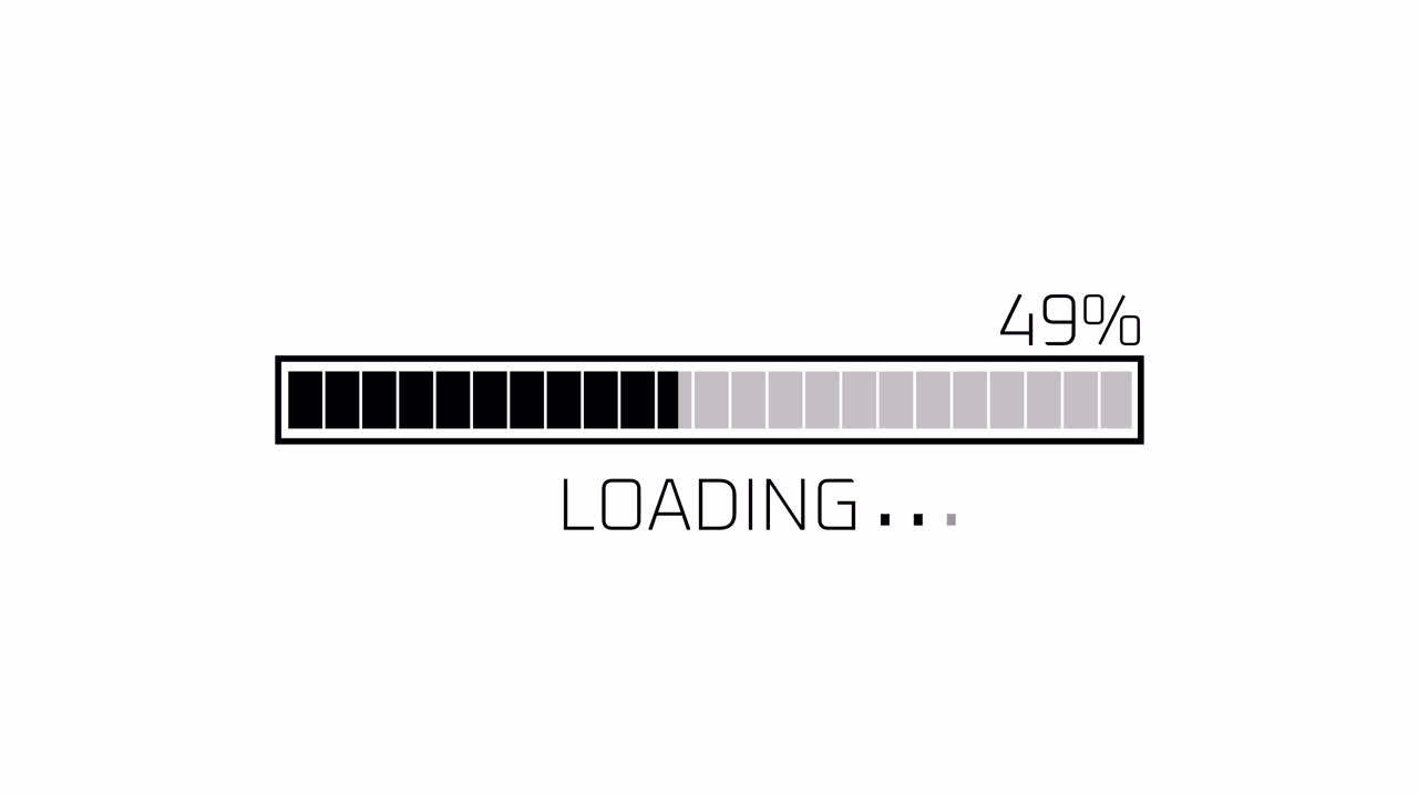 Digital Loading Progress Bar Animation with Percentage