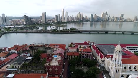 aerial video shot above panama city