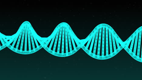 animación de la estructura del adn brillante contra un fondo negro