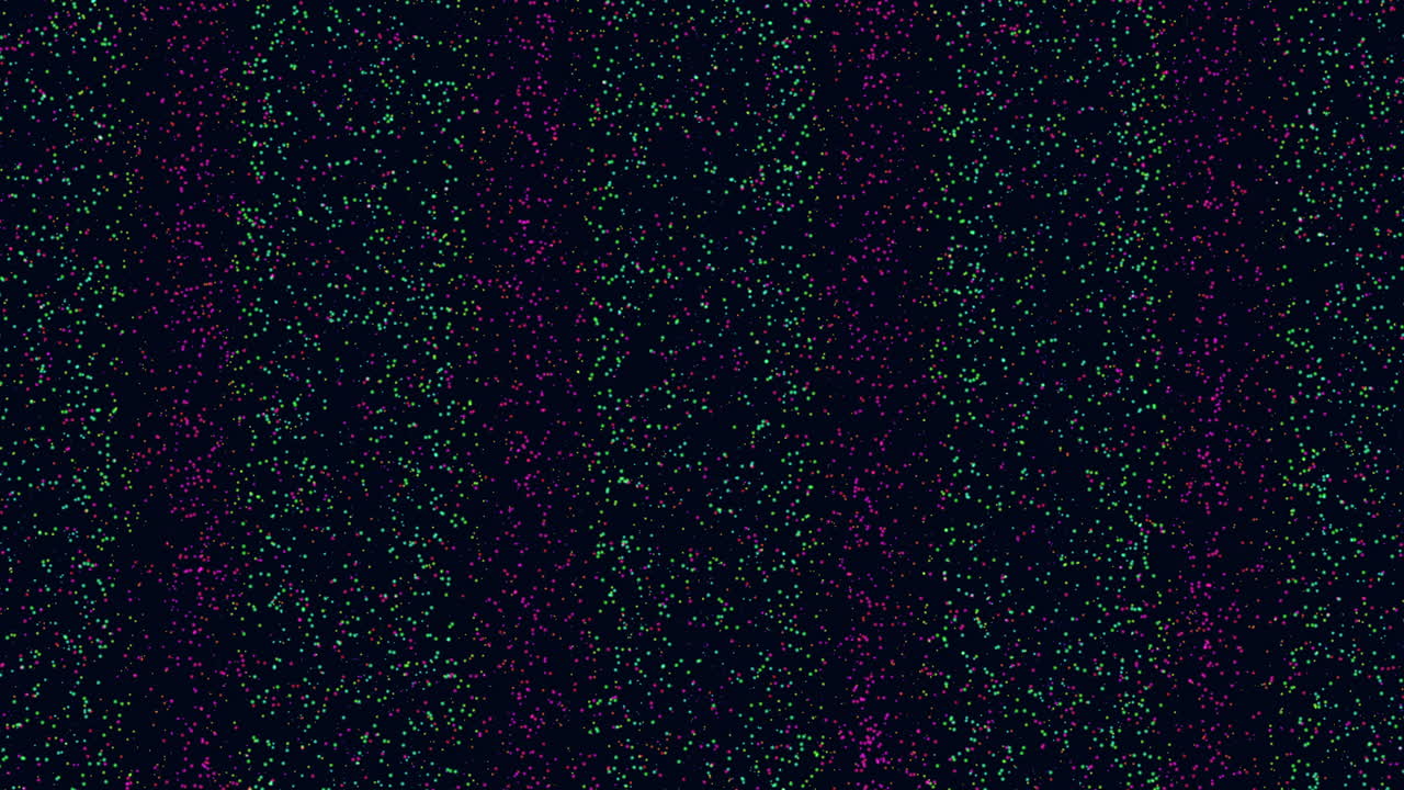 Colorful dots on a black and blue background, creating a swirling effect