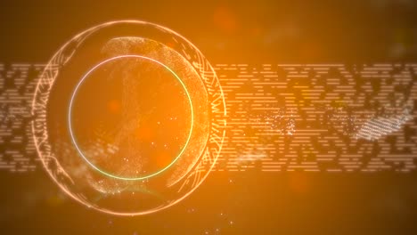 4k video of circles and orange glowing light.