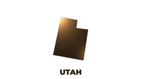 utah state of the united states of america. animated 3d gold location marker on the map. easy to use with screen transparency mode on your video.