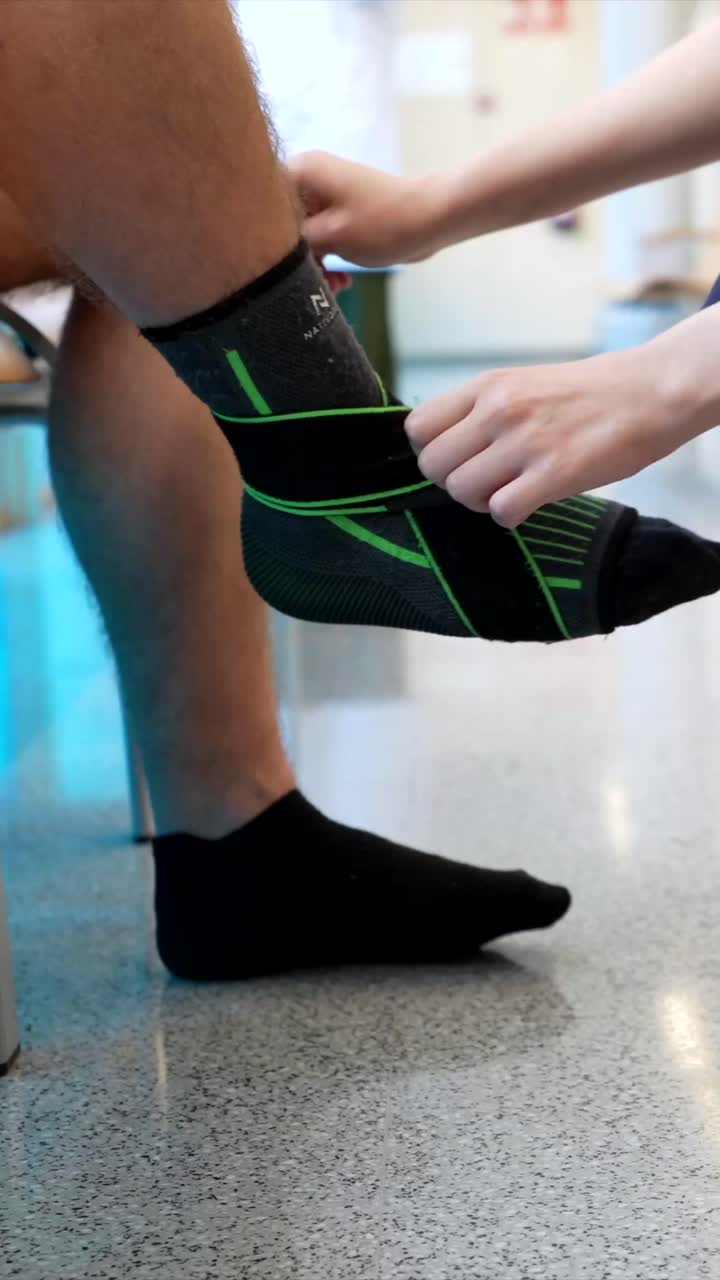 Applying Ankle Brace for Support