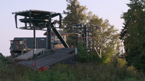 Ski-Hill-Chair-Lift-On-A-Summer-Evening