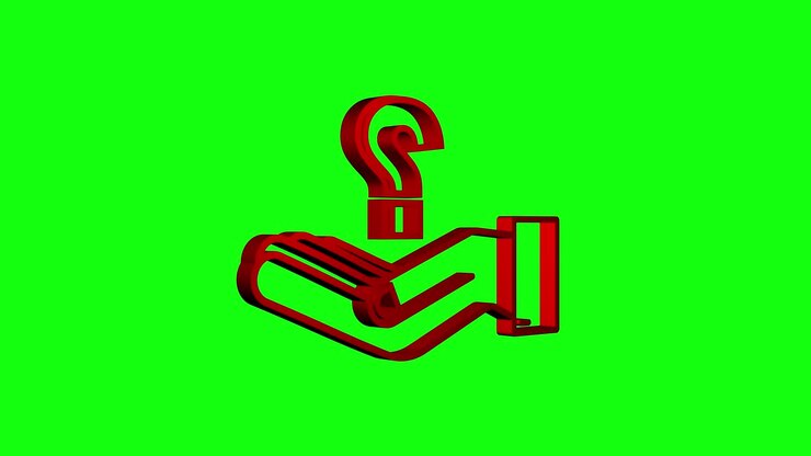 3d question mark in hands for concept design. Technology Motion Graphic.