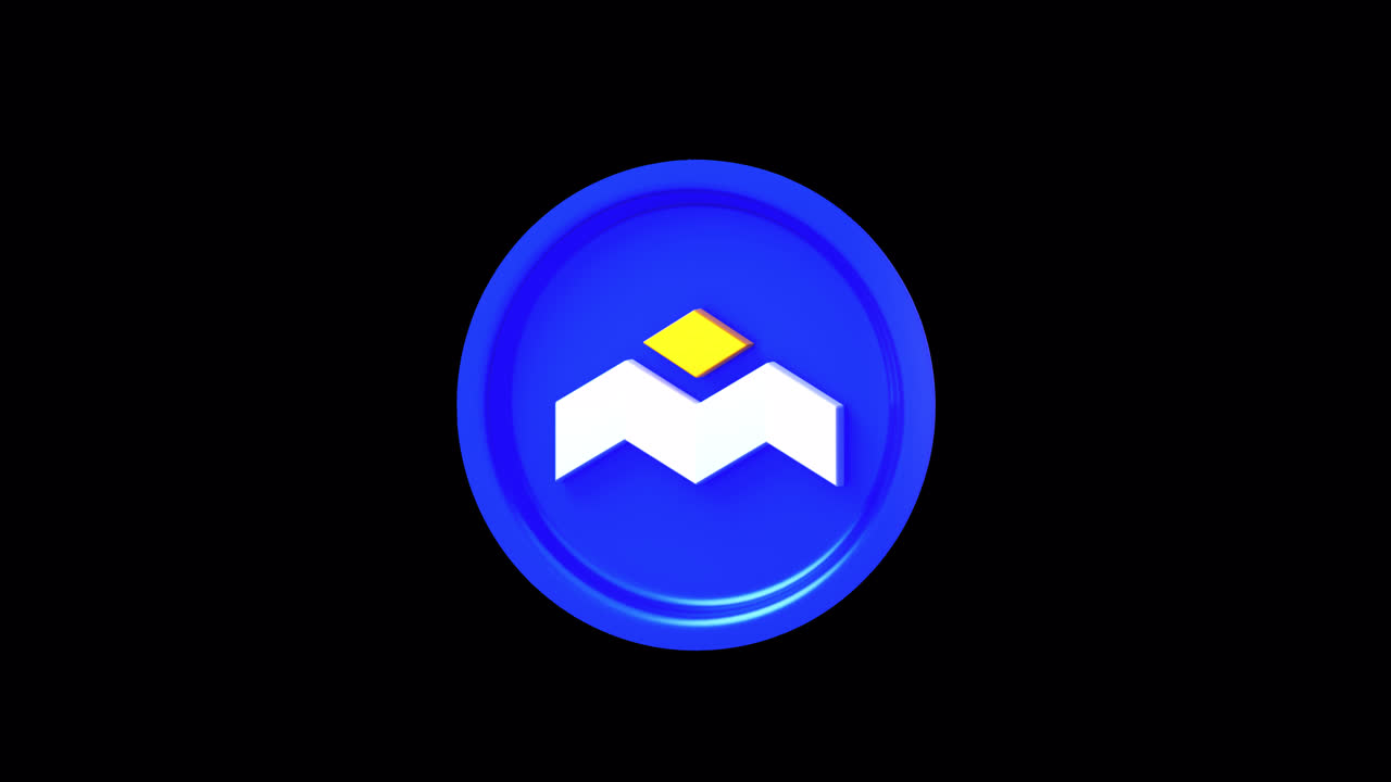 Logotipo Animado 3D de Moneda de Criptomoneda Girando sobre Fondo Negro