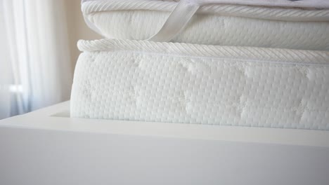 close-up of a white mattress