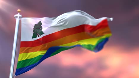 bandera del condado de santa cruz al atardecer, estado de california en los estados unidos - bucle