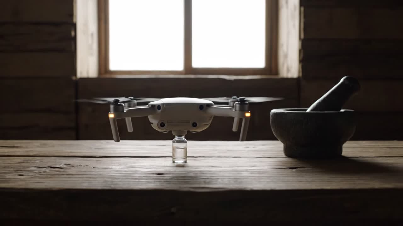 Drone delivering medicine