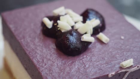 purple blueberry cheesecake with white chocolate