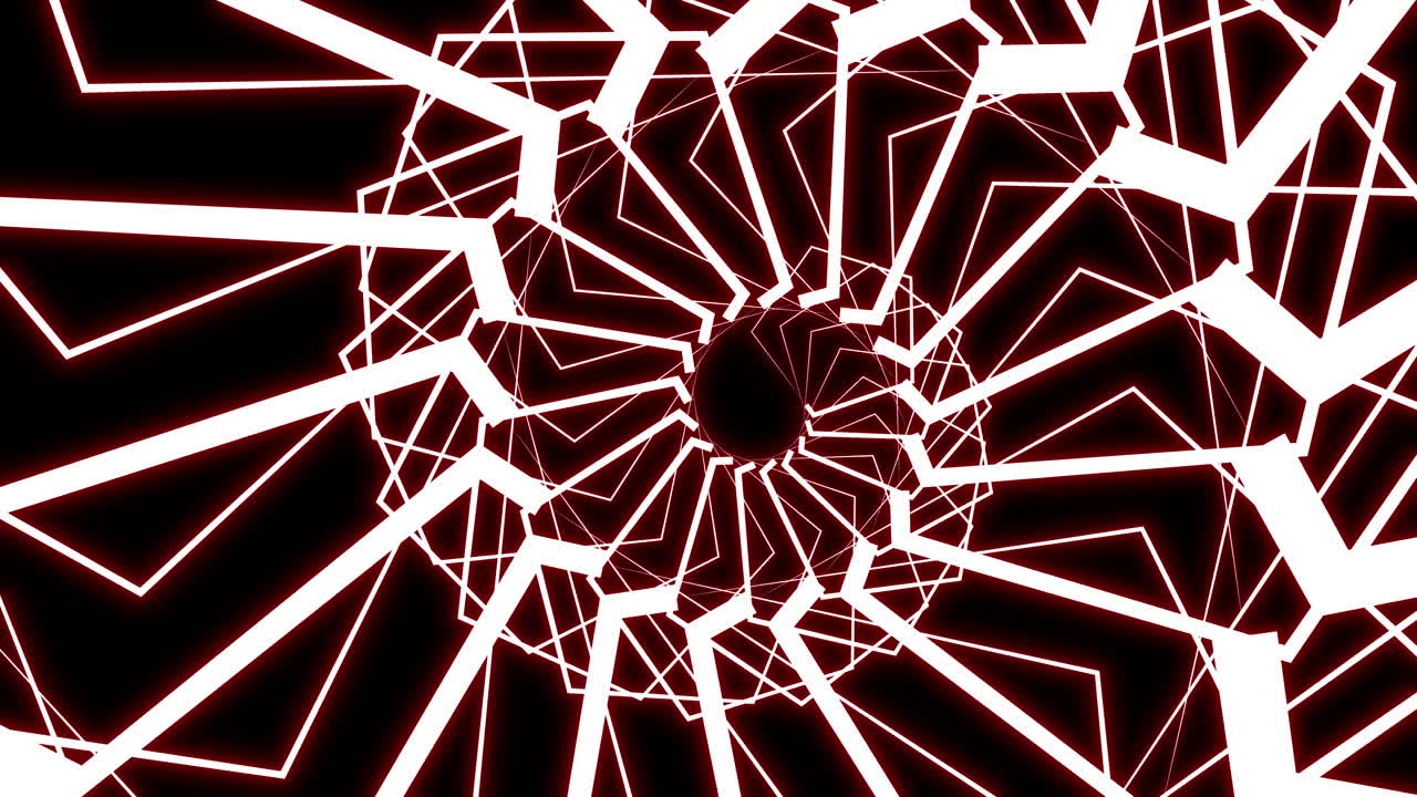 Twisted Hexagonal Shapes Curving and Compressing into Complex Abstract Shape. Animated Motion Graphics