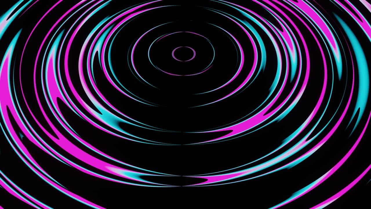 Abstract circular rotation of neon abstract lines
