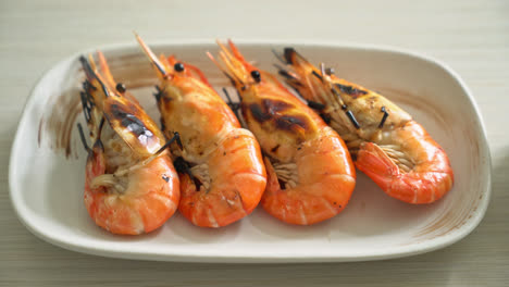 grilled river prawns or shrimps - seafood style