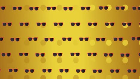 animation of glasses over yellow dotted background