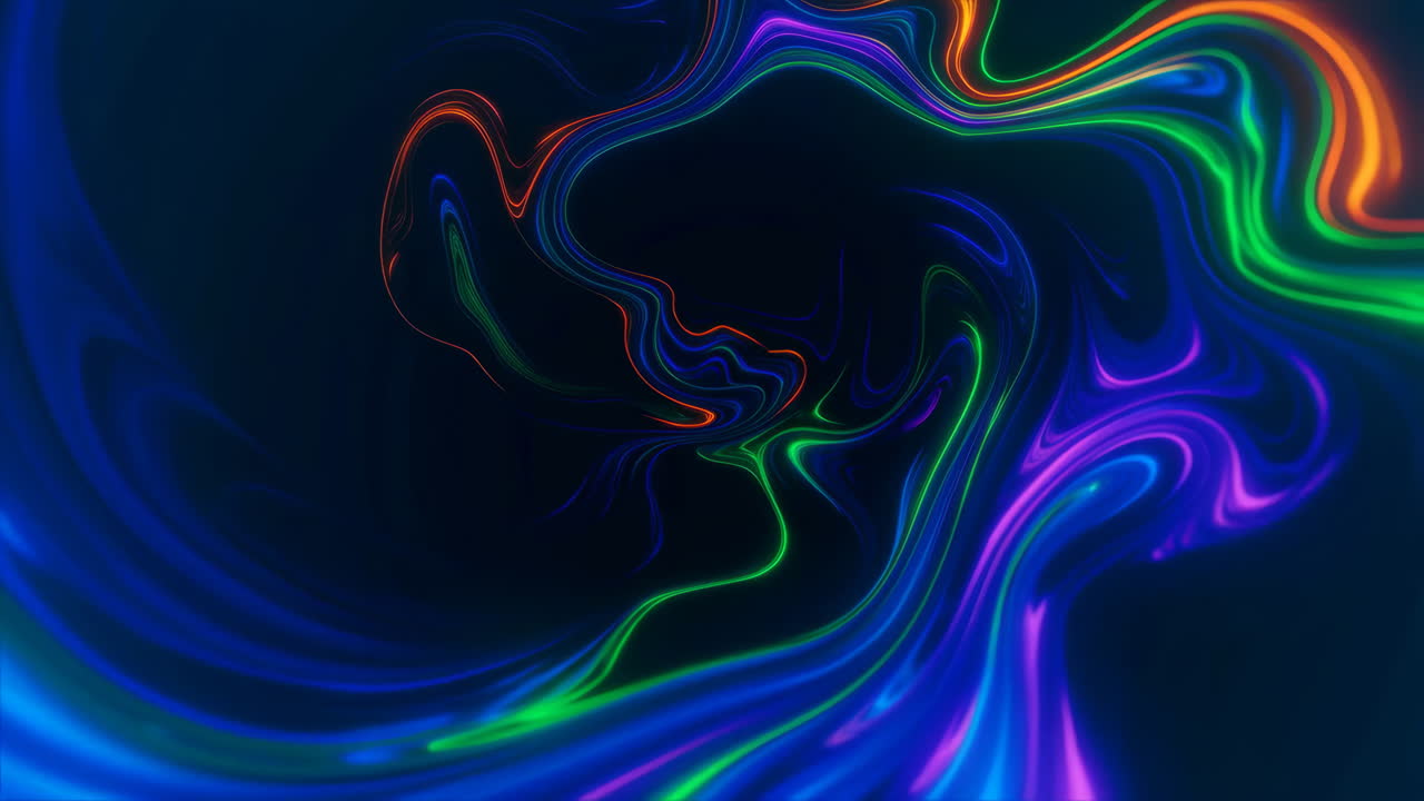 Abstract Fluid Neon Swirls Background