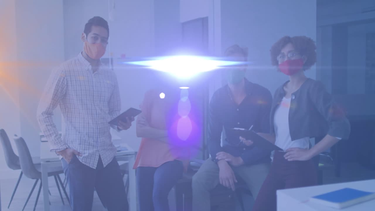 다양한 사업가들에 대한 빛의 반점의 애니메이션