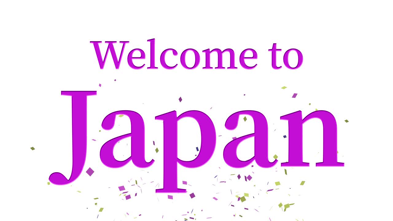 일본에 오신 것을 환영합니다 문자 애니메이션 모션 그래픽