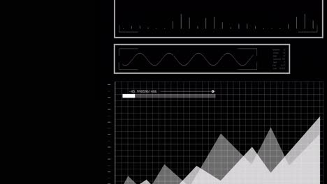 animación del procesamiento de datos sobre un fondo negro