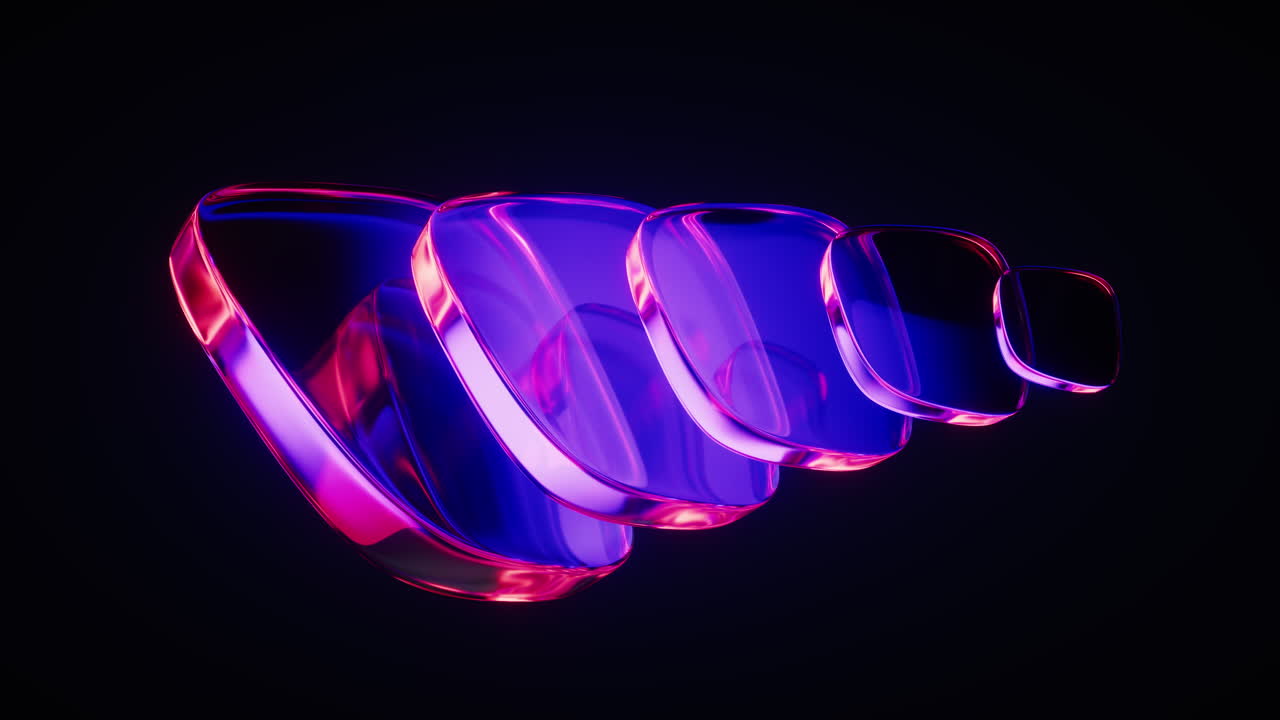 Abstract gradient glass geometry background, 3d rendering.