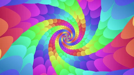 abstracto colorido arco iris túnel en espiral hipnótico psicodélico animación de fondo.