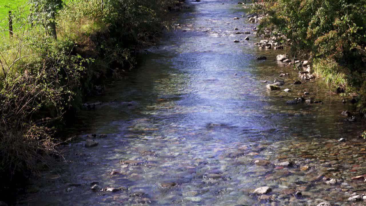 더운 여름날 강물이 틸팅 샷