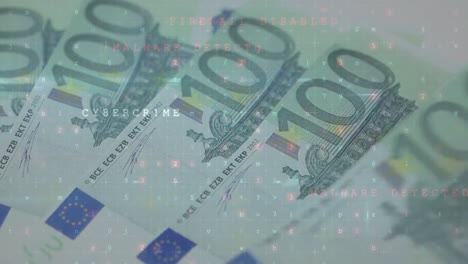 animation of moving data processing over banknote