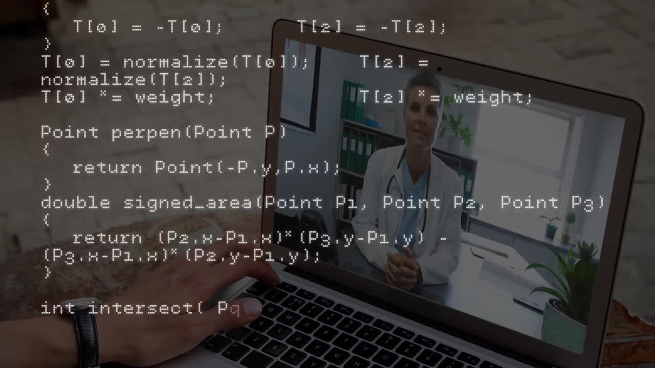 procesamiento de datos sobre los médicos que utilizan computadora portátil