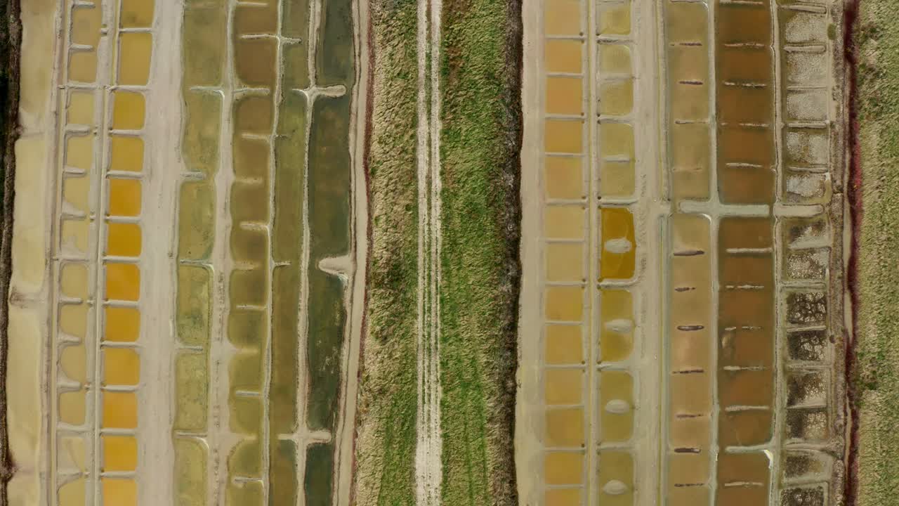 Aerial view of Salt Garden, Nature Reserve, Salt Ponds, Ile-de-R&eacute;, France