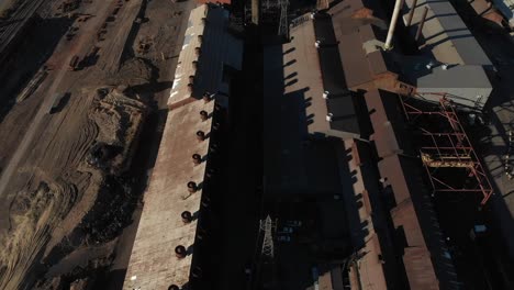 rooftop of old rusty steel mill before demolition in pueblo, colorado, usa