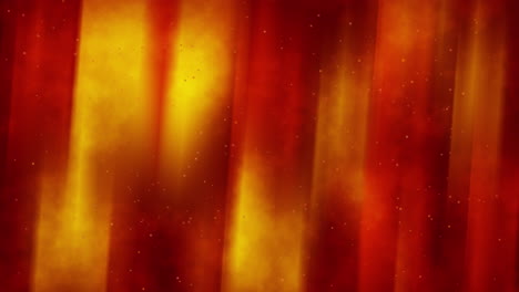 Autumn abstract background in red and yellow colors with flying bright particles. Color hot gradient. Looped animation.