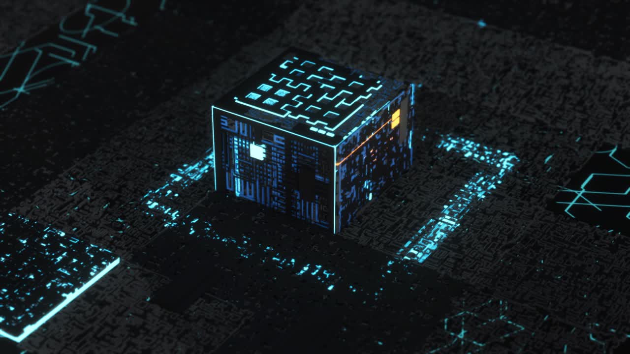 cubo de circuito futurista