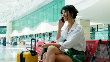 woman  sitting on a social distancing sign chair, public places, health awareness, protection outside the house, travel during covid new normal lifestyle