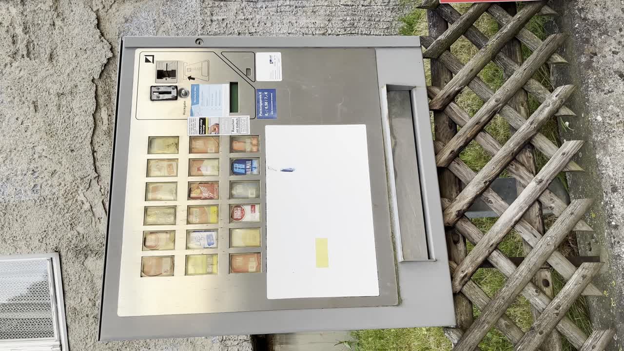 Automated machine selling cigarettes to customers