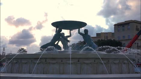 a fountain in the capital city of malta