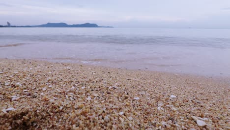 a serene scene of gentle waves washing over a sandy beach inviting relaxation and tranquility.